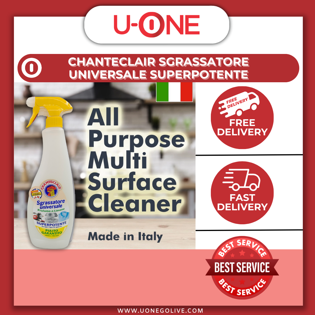 U-ONE | Chanteclair | Sgrassatore Universale Superpotente | Multi Cleaning | Perfume Of Lemon