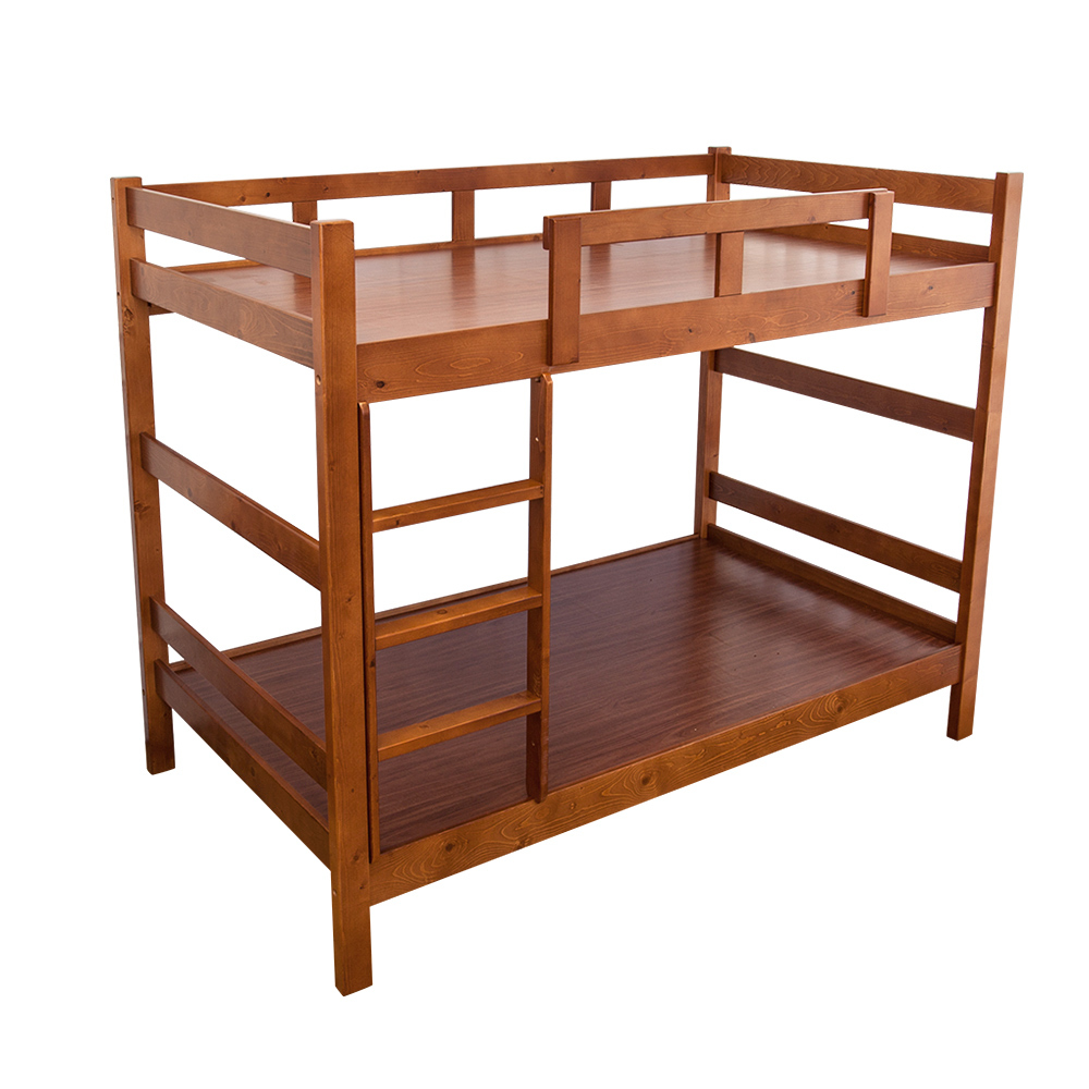 尼凱3.5尺實木雙層床架(胡桃色)