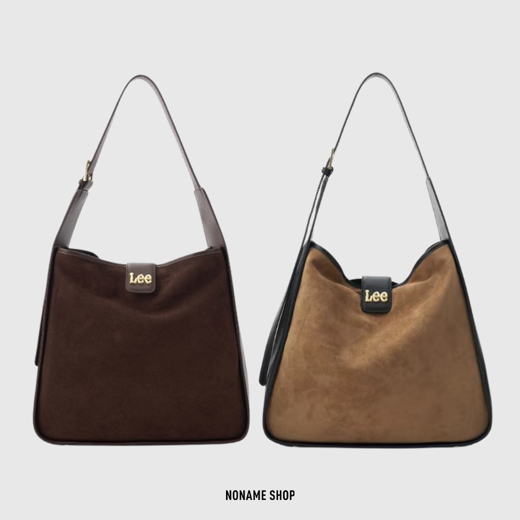 LEE 秋冬 高級 復古感 絨面 HOBO包 單肩包 子母包 兩色