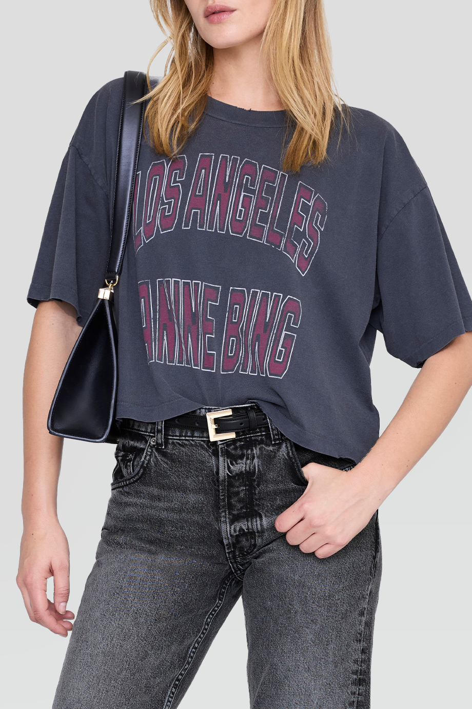 Anine Bing｜JOHNNY 短版圓領字母T恤