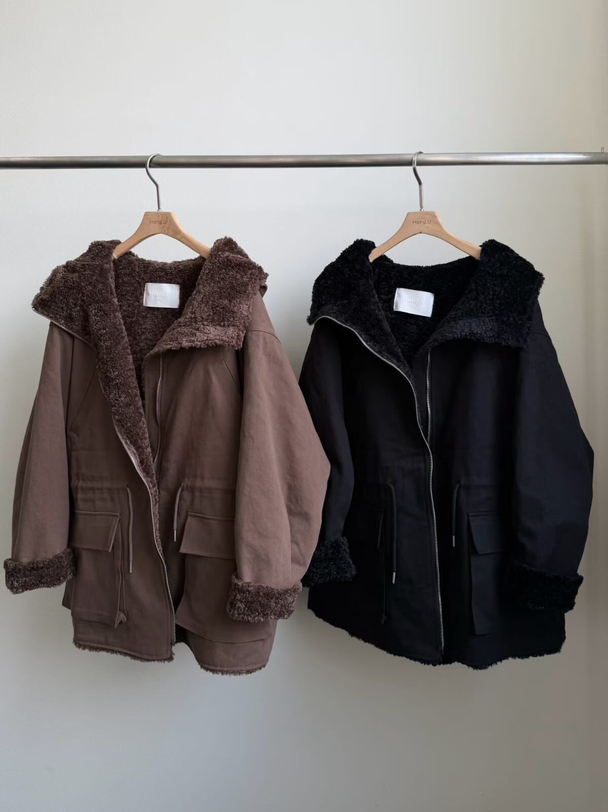 HN5305 內裡毛毛拉鏈工裝外套