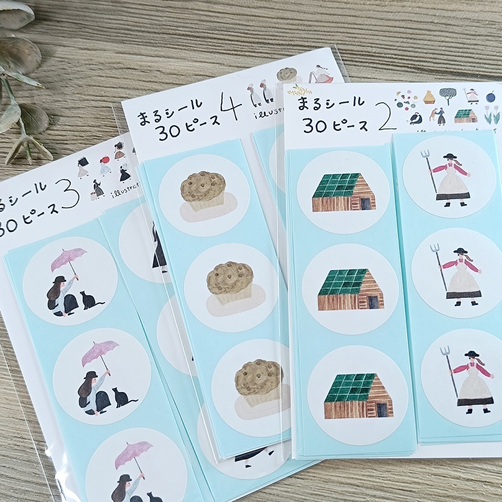 日本Necktie．圓形小貼紙 30入 共三款