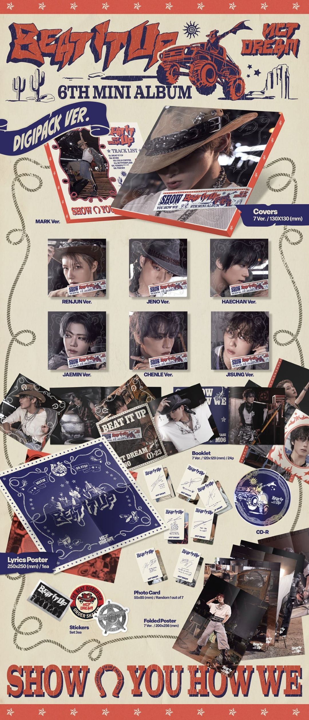 NCT DREAM Beat it up Ktown4U ラキドロ 6枚セット Ktown4u】NCT DREAM - 第6張迷你專輯[Beat It Up] (Digipack)