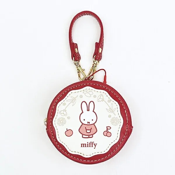 Miffy Round Macaron Pouch Cherry