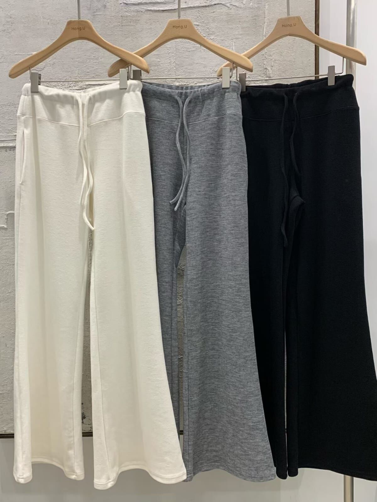 HN5315 橡筋束腰直筒軟綿休閒褲