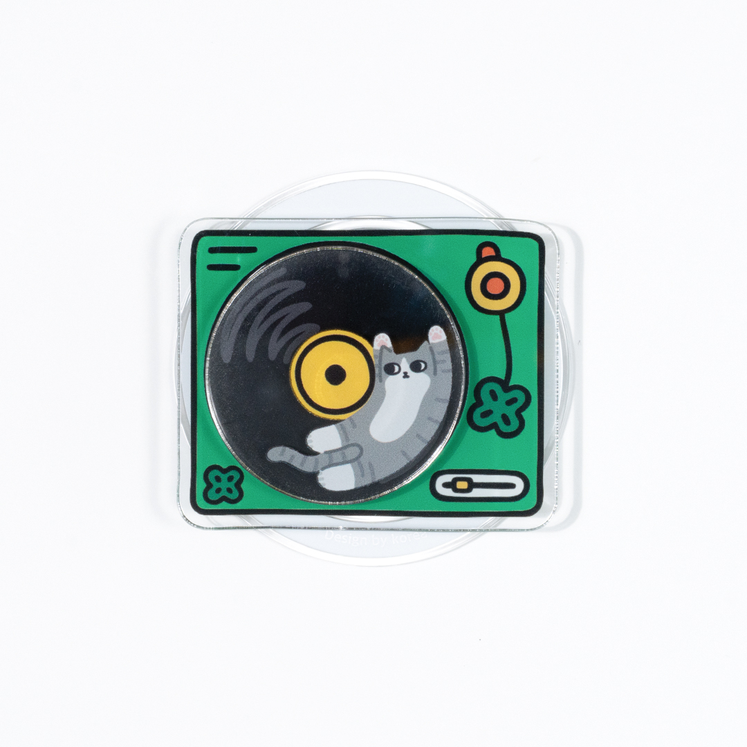 Sammyo store 磁吸手機支架 / 黑膠唱片鯖魚貓