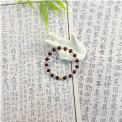 1217GZ15-琥珀GZ-撫順龍滴血手串14k包金 7mm（B15）