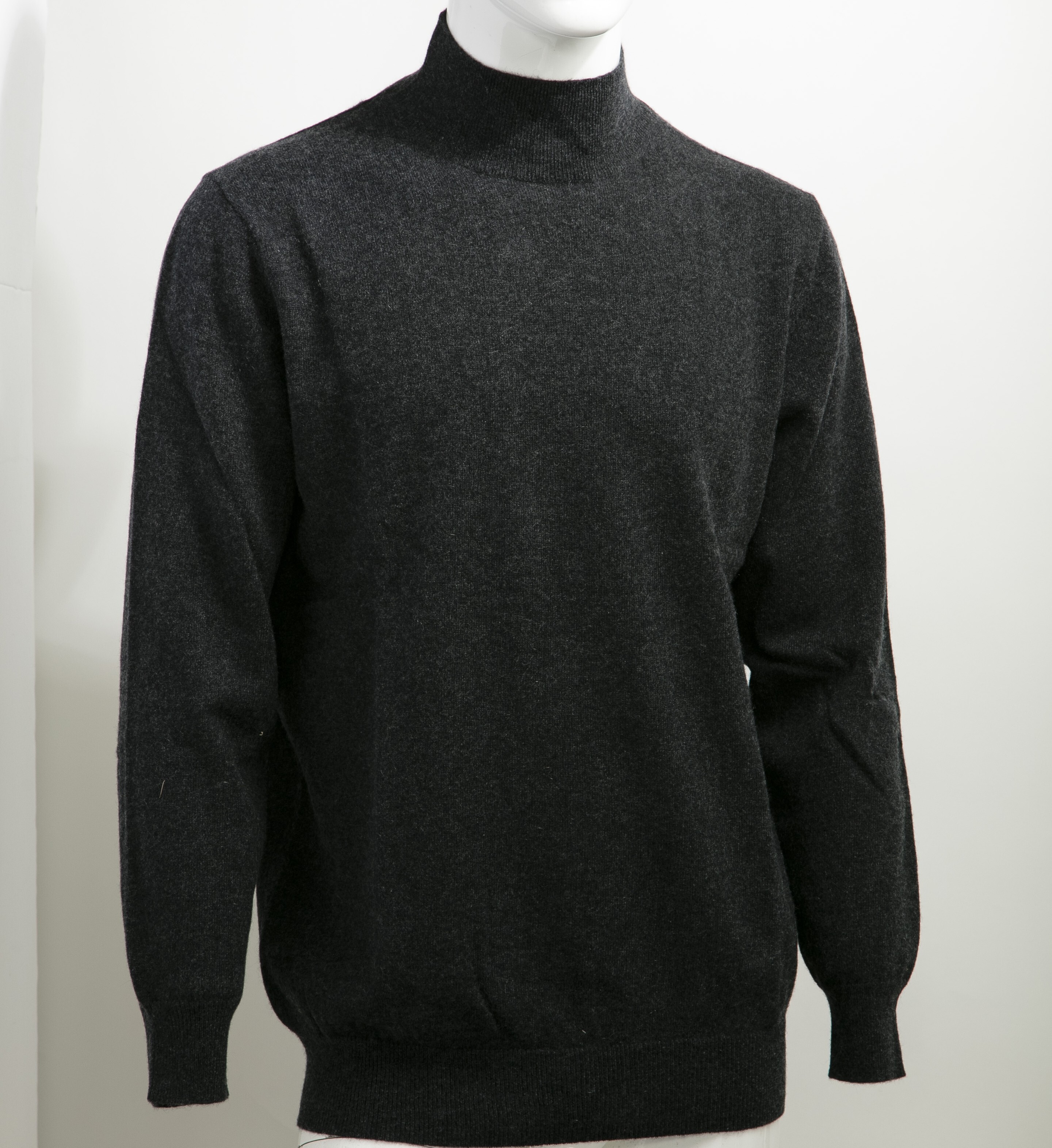 Lauriano Preola - 男裝淨色高領長袖茄士咩羊毛上衣 LS/MN/SOLID