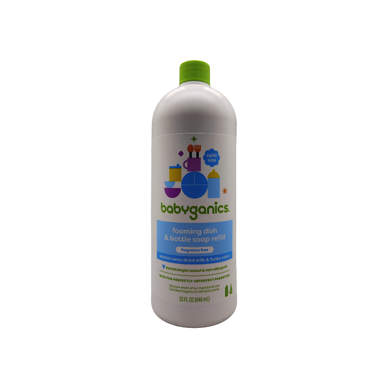 Babyganics Foaming Dish + Bottle Soap Refill (Fragrance Free) 946ml