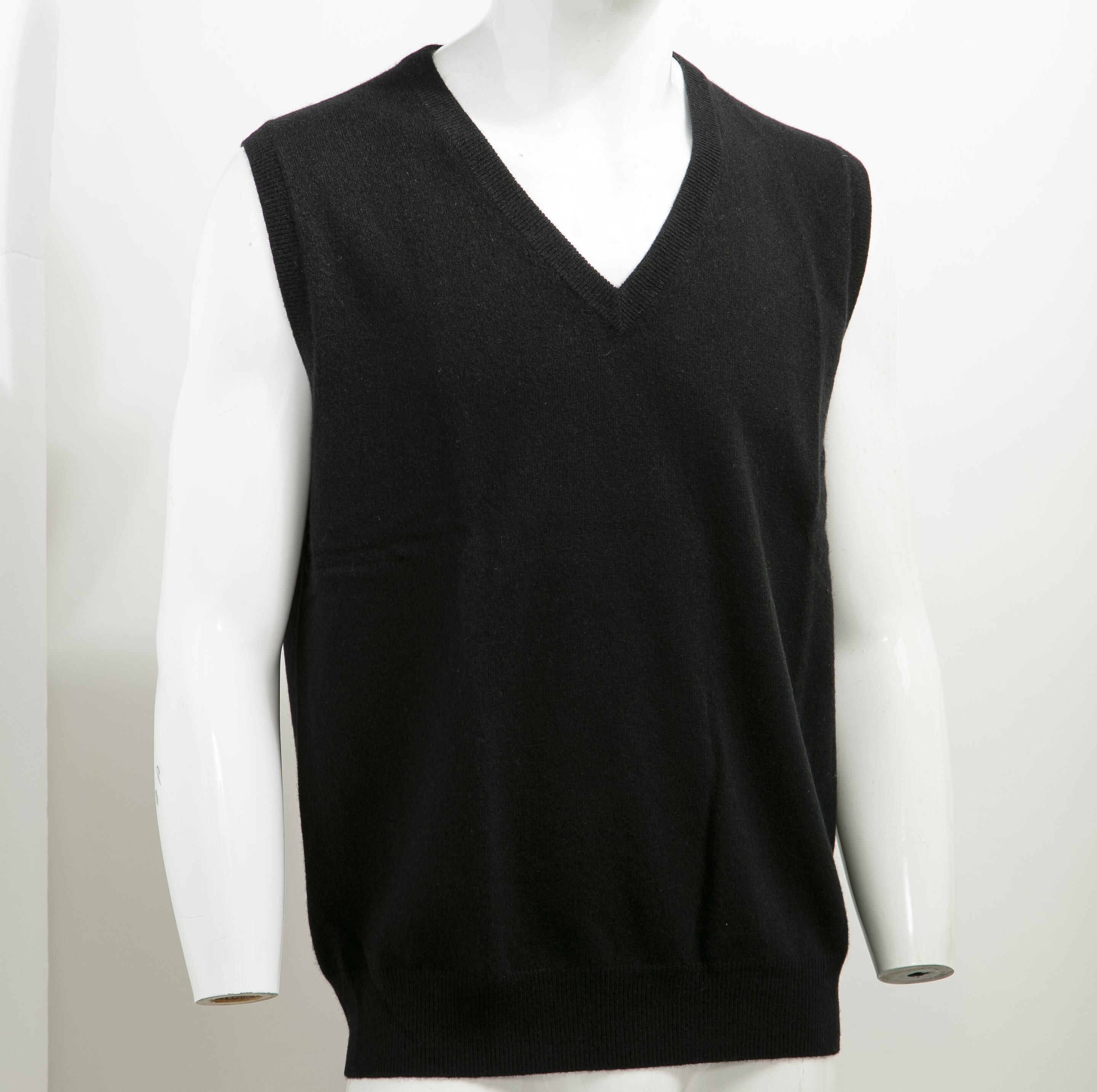 Lauriano Preola - 男裝淨色V領茄士咩羊毛背心 2-VT/SOLID