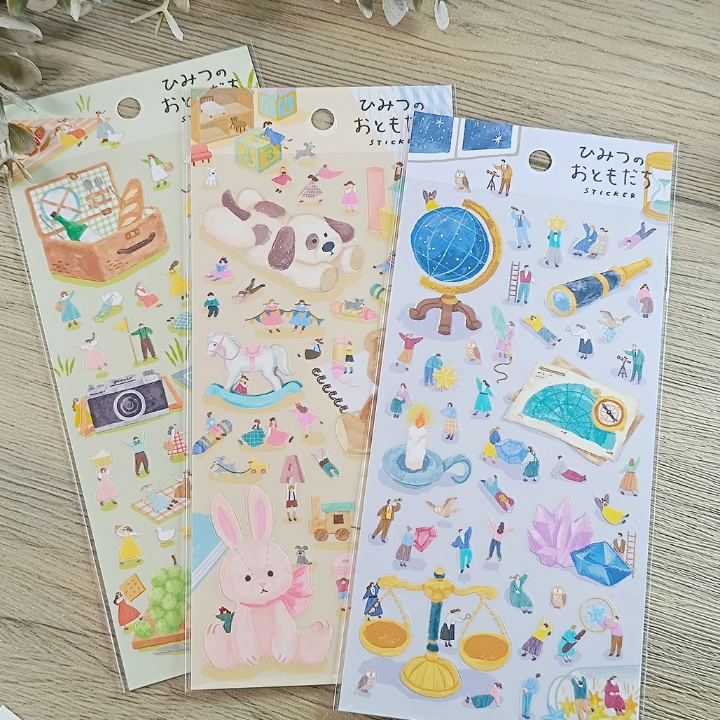 日本MIND WAVE．秘密朋友第二彈 透明PET手帳貼紙 共三款