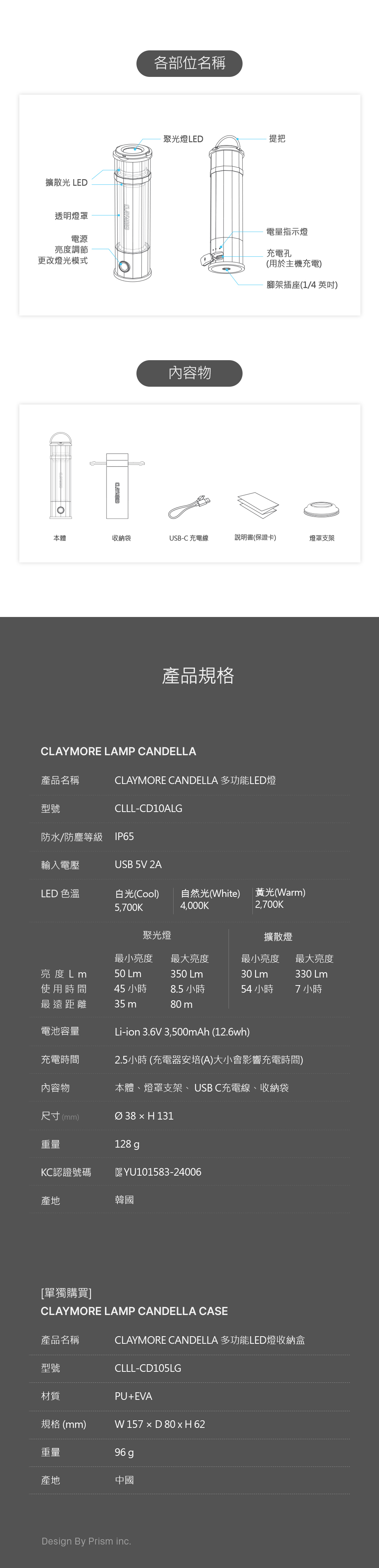 CLAYMORE CANDELLA 多功能LED燈
