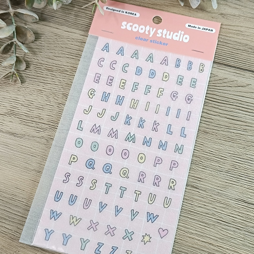 Scooty studio．透明PET手帳貼紙 SC3720 英文字母