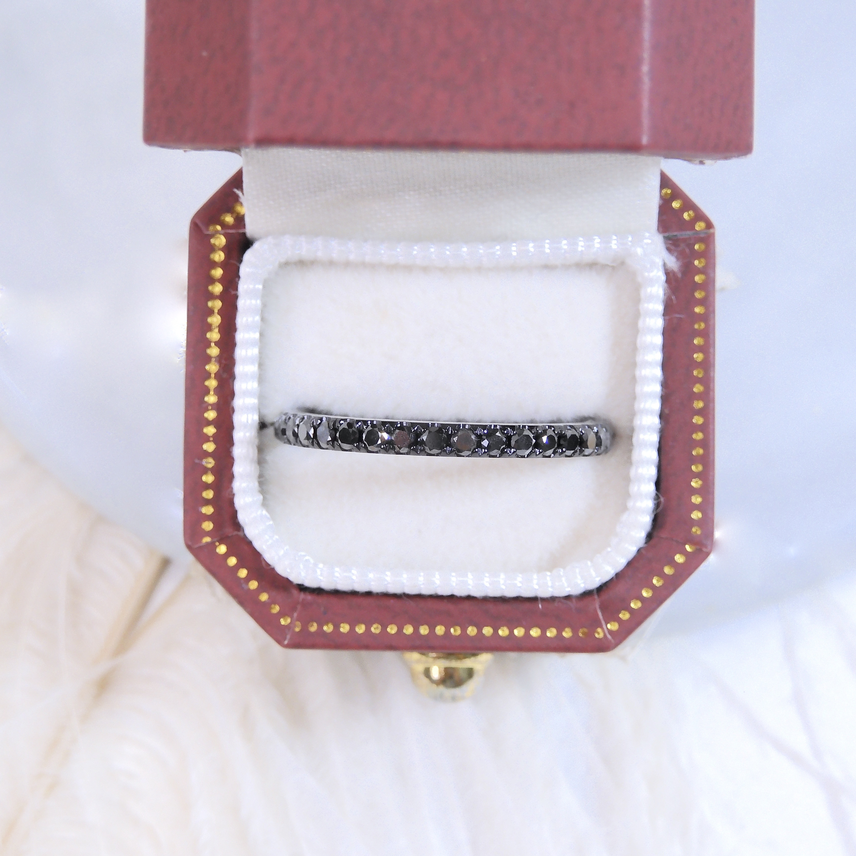 訂製 18K金 0.36ct 黑鑽戒指