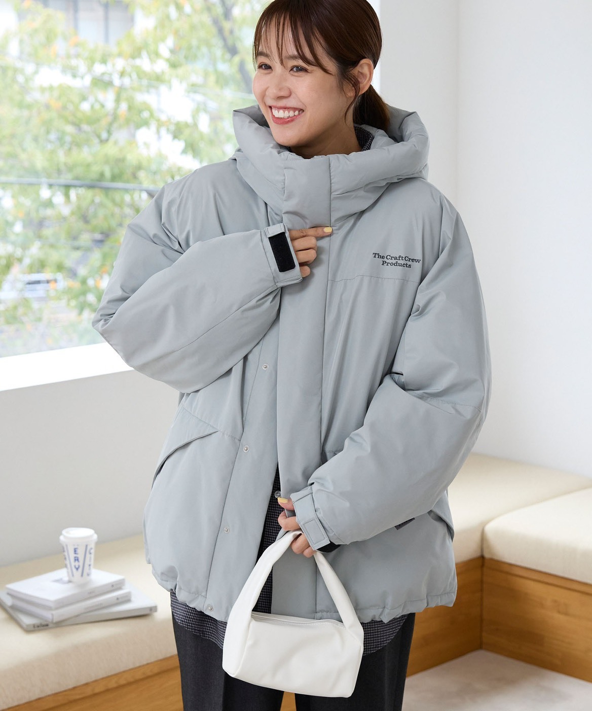 #預購 日本限定 THE CRAFT CREW PRODUCTS 多功能 寬版 下擺抽繩 連帽蓬鬆鋪棉外套 四色