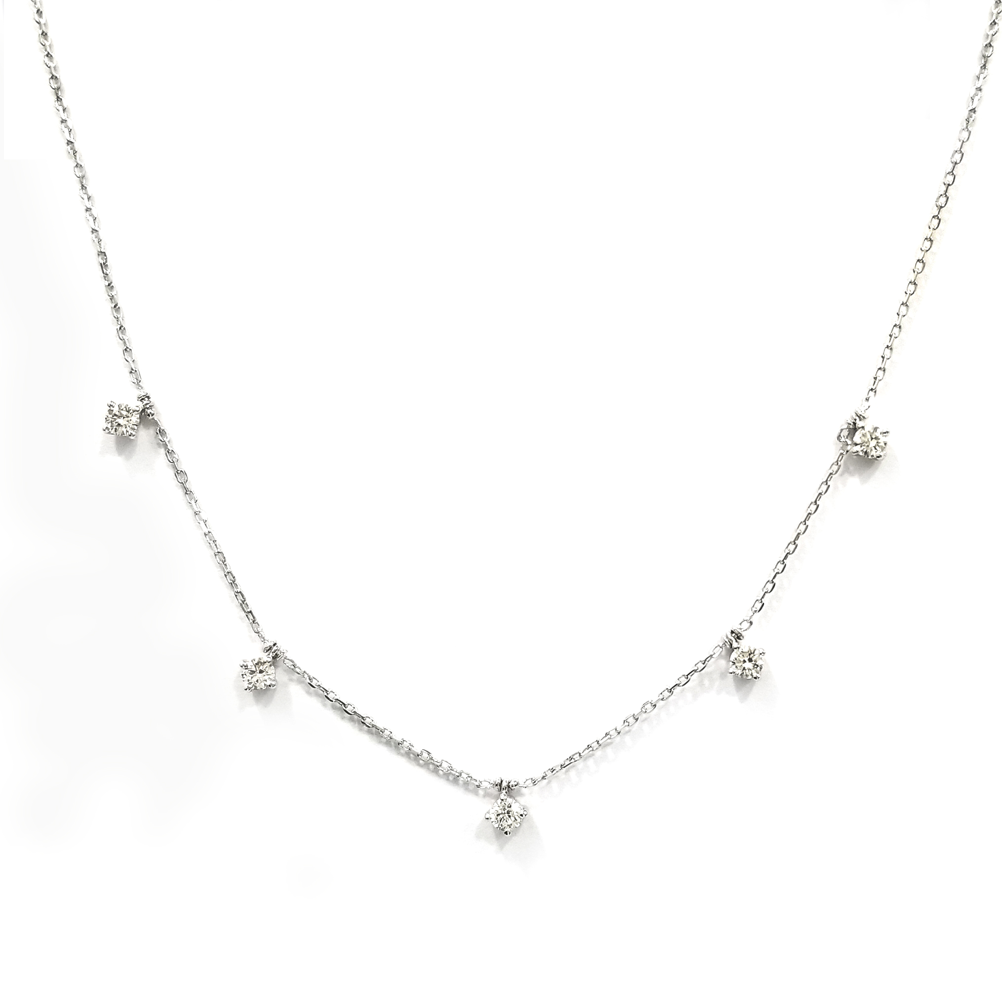 PT850鉑金天然鑽石滿天星頸鏈