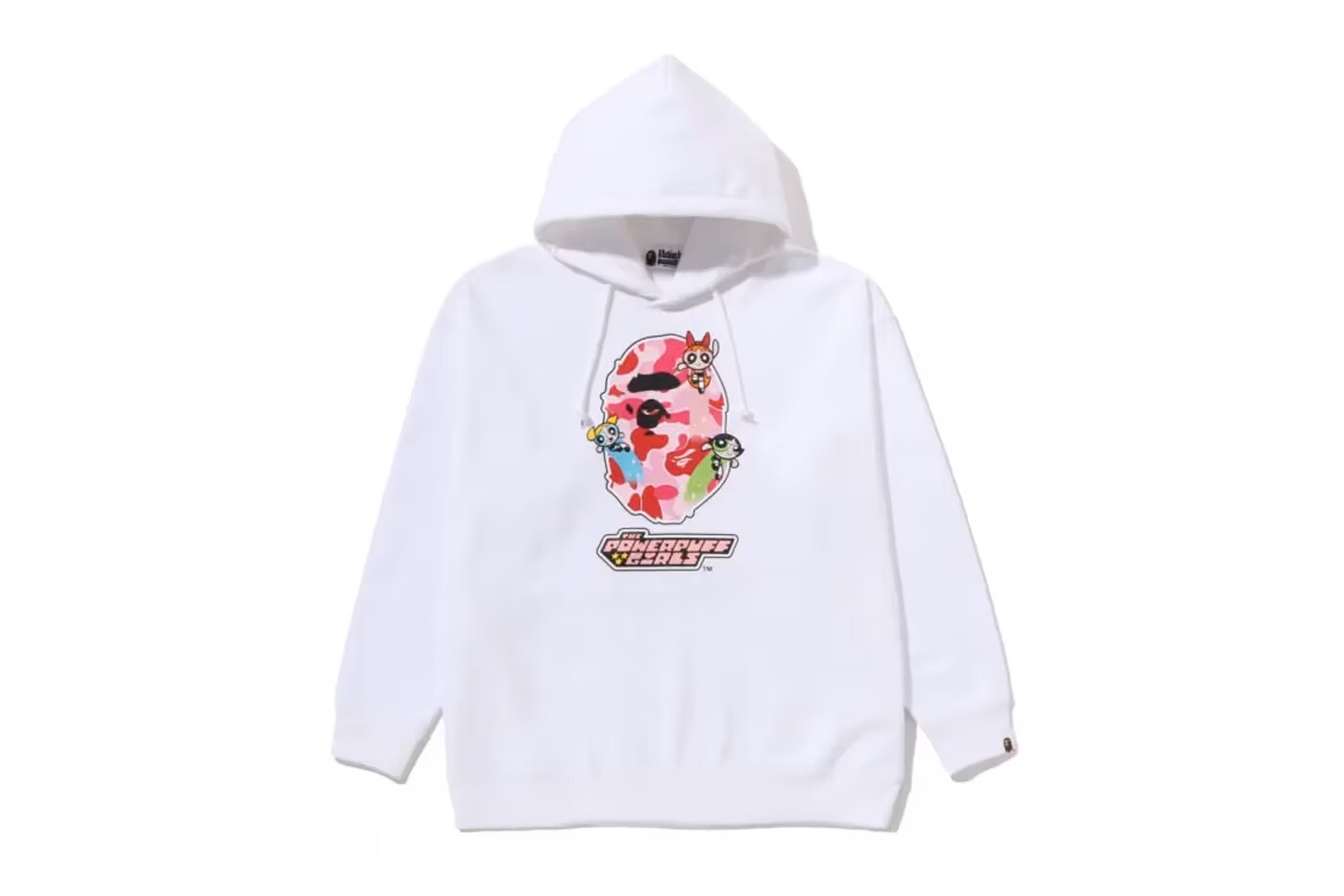 -(B3d01)-A BATHING APE BAPE X THE POWERPUFF GIRLS 飛天小女警 三人仔 猿人大頭 帽T 黑/白色