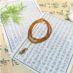 1217GZ30-琥珀GZ-撫順特級豆油黃佛珠7mm（B30）