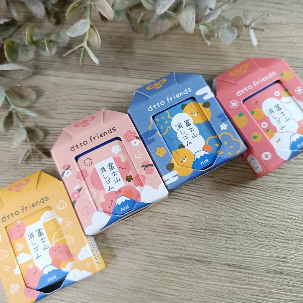 PLUS x dtto friends．御守富士山 造型橡皮擦 擦布 共四款