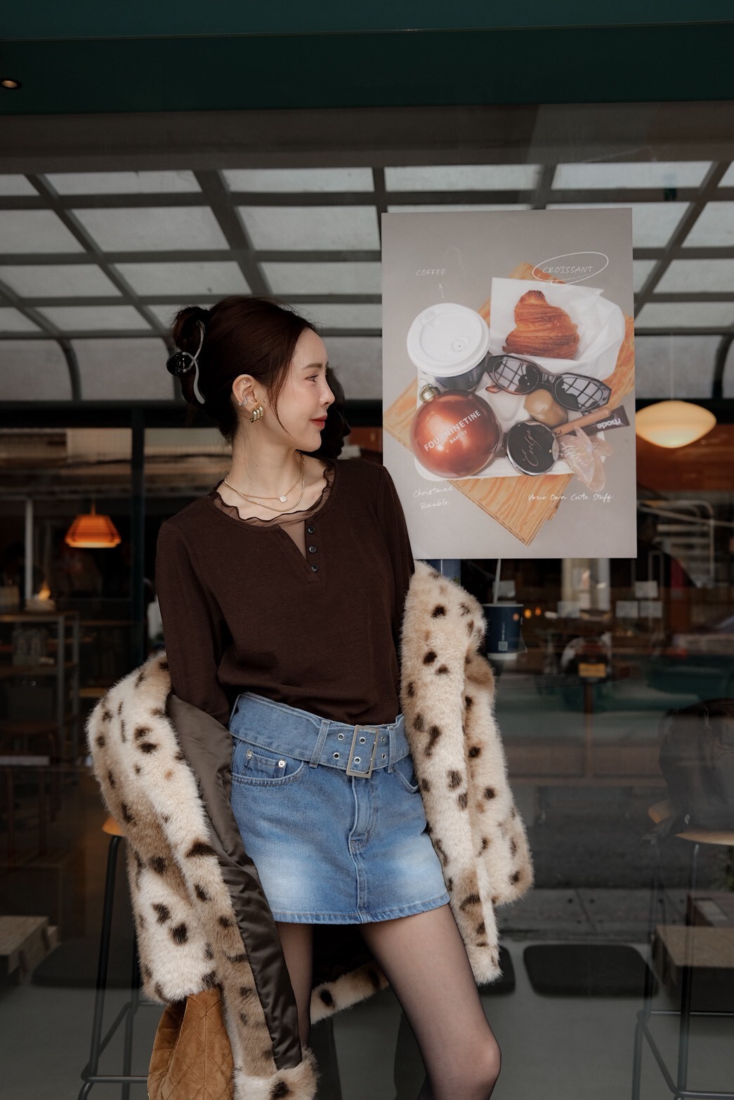 #AD41雙層造型修身上衣(黑/白/灰/咖/墨)