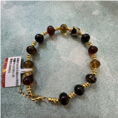 1217GZ32-琥珀GZ-撫順多寶DIY手串8mm 24k包金（B32）