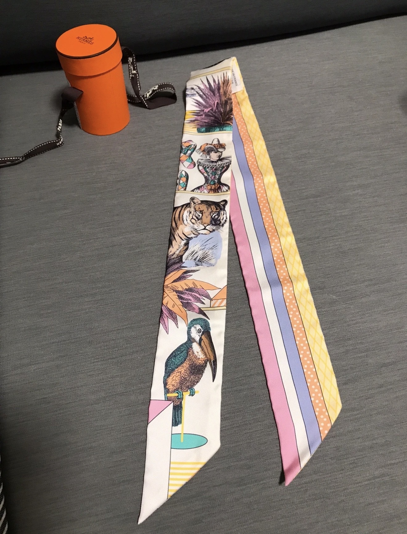 HEREMES GRAND THEATRE NOUVEAU TWILLY BLANC/VERT/ABRICOT