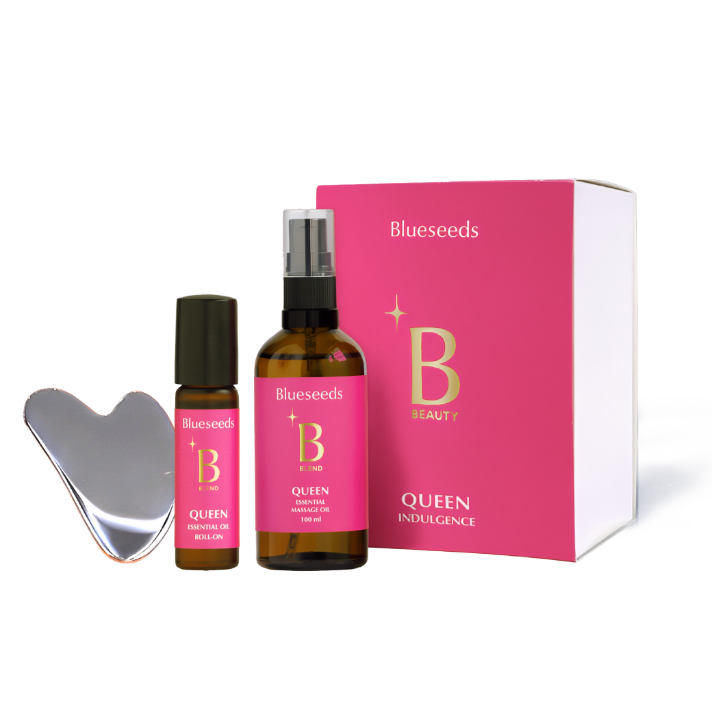 【華航機上禮】寵愛女王禮｜女王特調香氛美體油100ml+滾珠按摩精油5ml+小矽晶刮板