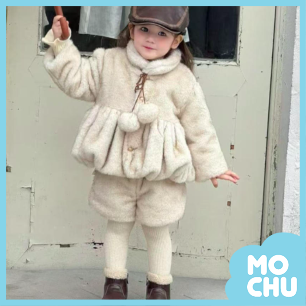 仿貂毛南瓜上衣短褲套裝