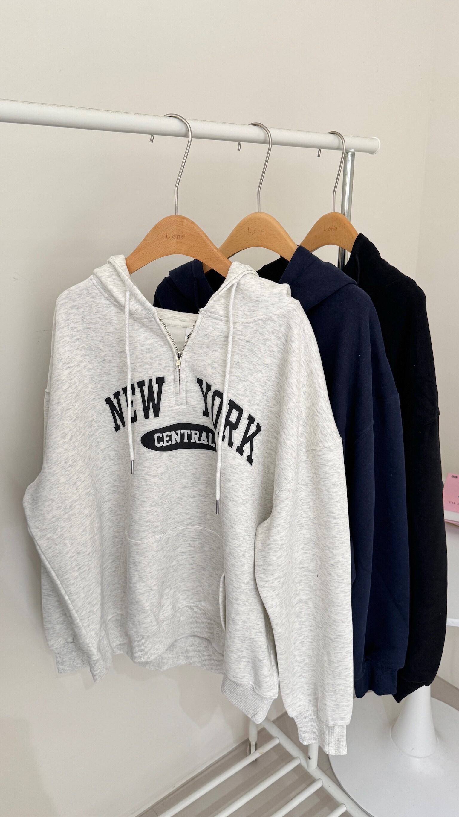 半拉鍊New York帽tee