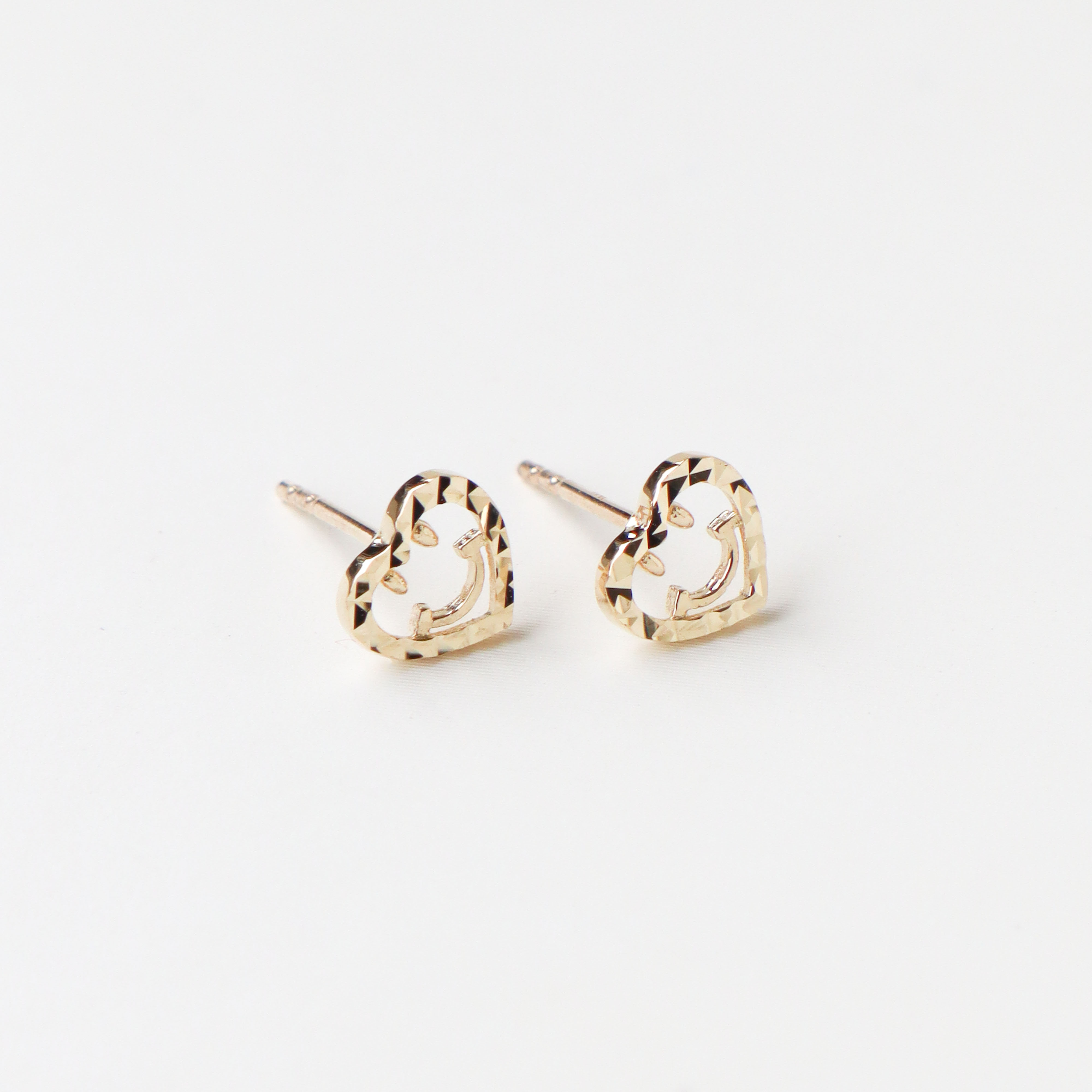 10K/微笑愛心耳環