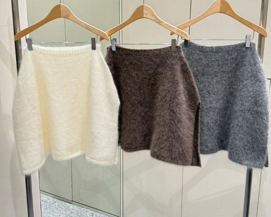 #AD100毛絨針織披肩(白/杏/灰)