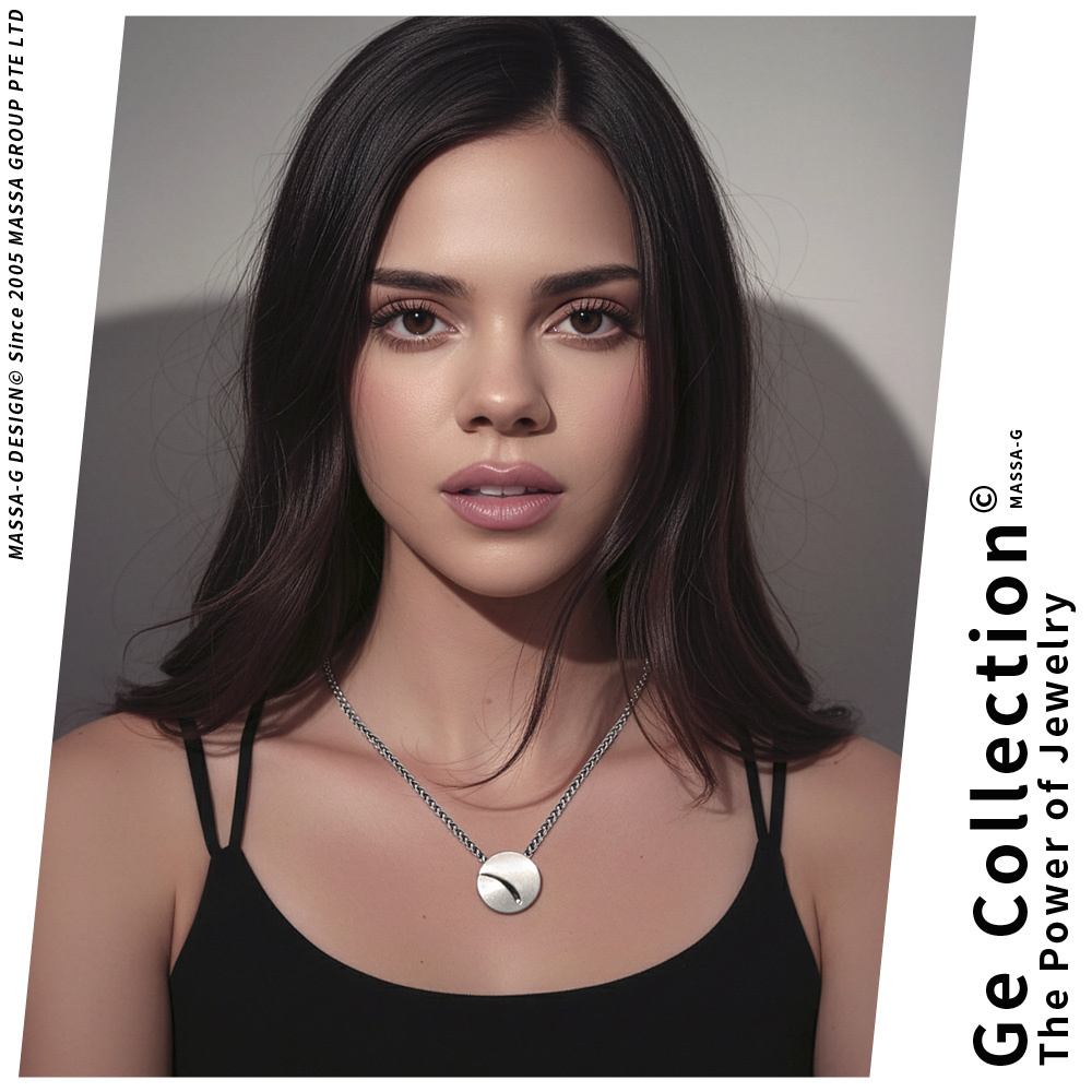 MASSA-G【荷米斯之鍊】3顆金屬鍺錠白鋼項鍊(3MM)(鋼墬任選一款)