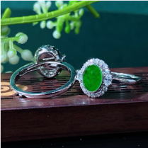 1218GZ16-翡翠GZ-銅鑲橢圓戒指（C16）