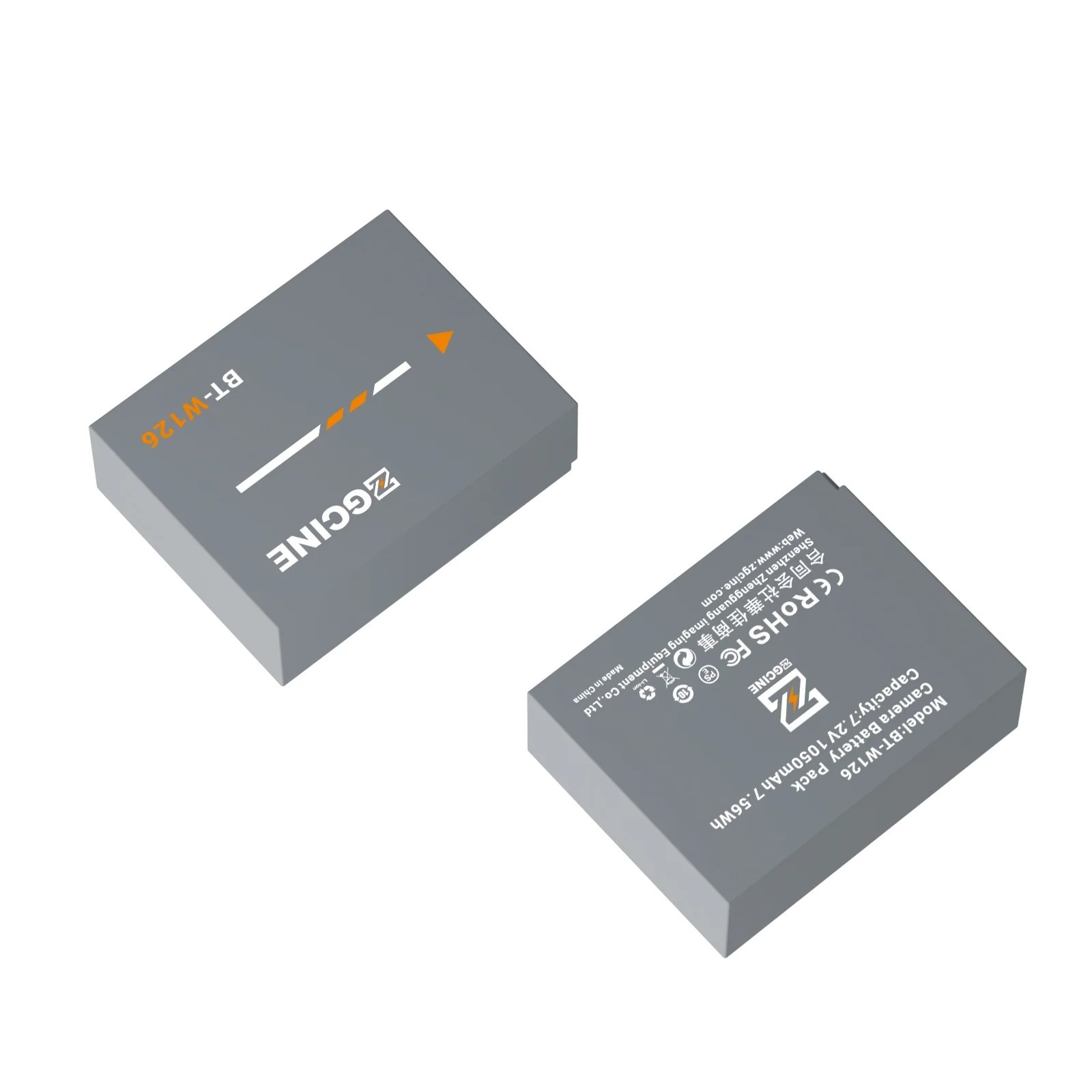 ZGCINE BT-W126 Fujifilm 相機電池（1050mAh 灰色）