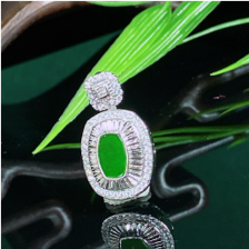 1218GZ17-翡翠GZ-銅鑲麵包方吊墜（C17）