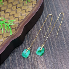 1218GZ20-翡翠GZ-銀鑲O形耳線（C20）