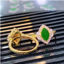 1218GZ21-翡翠GZ-銅鑲馬眼戒指黃色（C21）