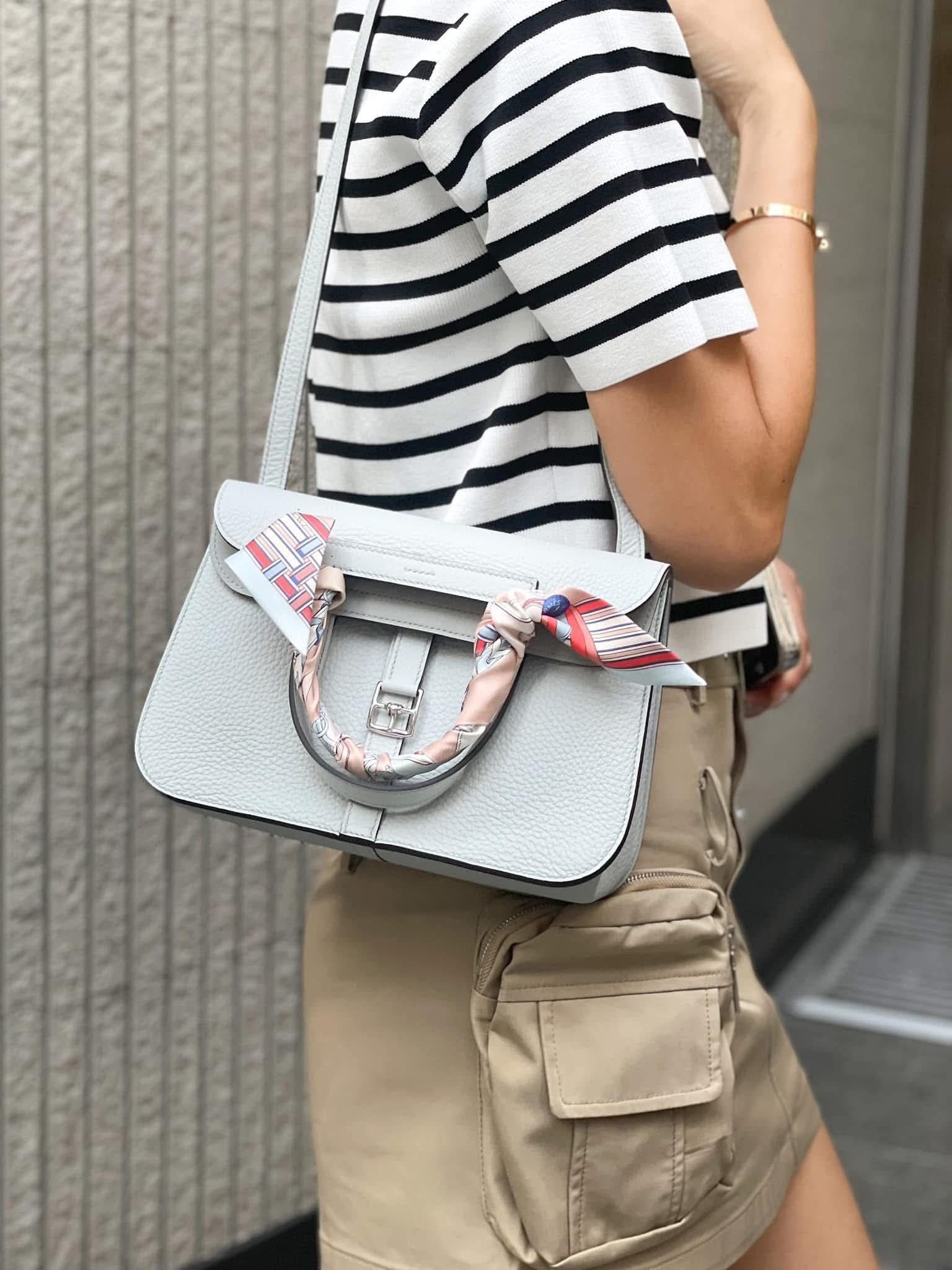 Preloved Hermes Halzan TC Leather Bleu Pale PHW HK$3x,xxx    (HK$2,000 即時落訂)