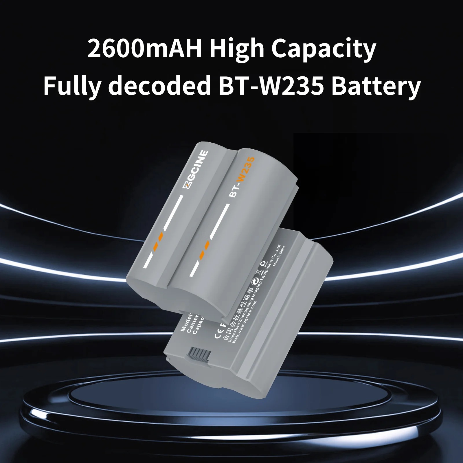 ZGCINE BT-W235 Fujifilm 相機電池（2400mAh 灰色）