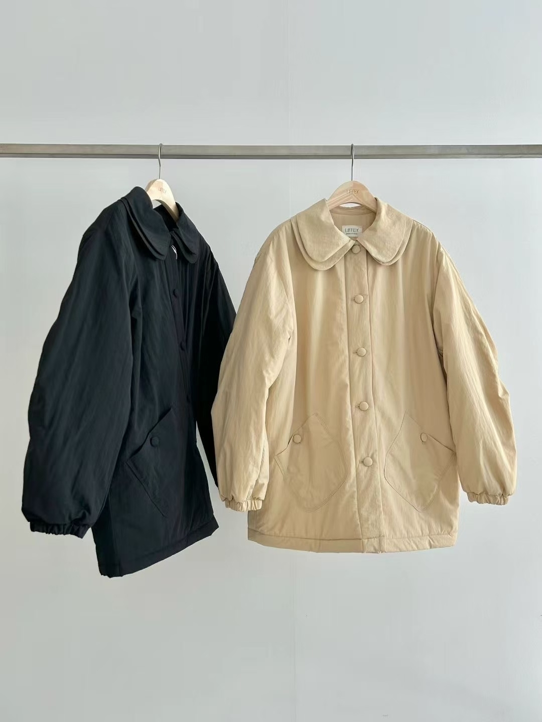 LY5325 雙反領娃娃夾棉外套