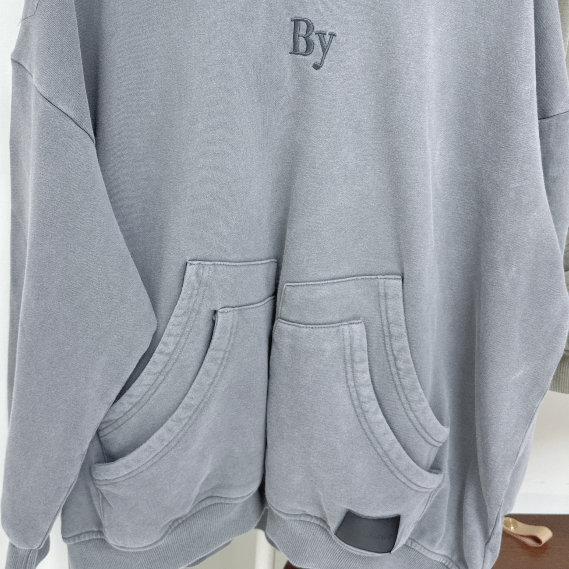 【自家制】By繡字雙層袋設計洗水衛衣 (H24-H25)