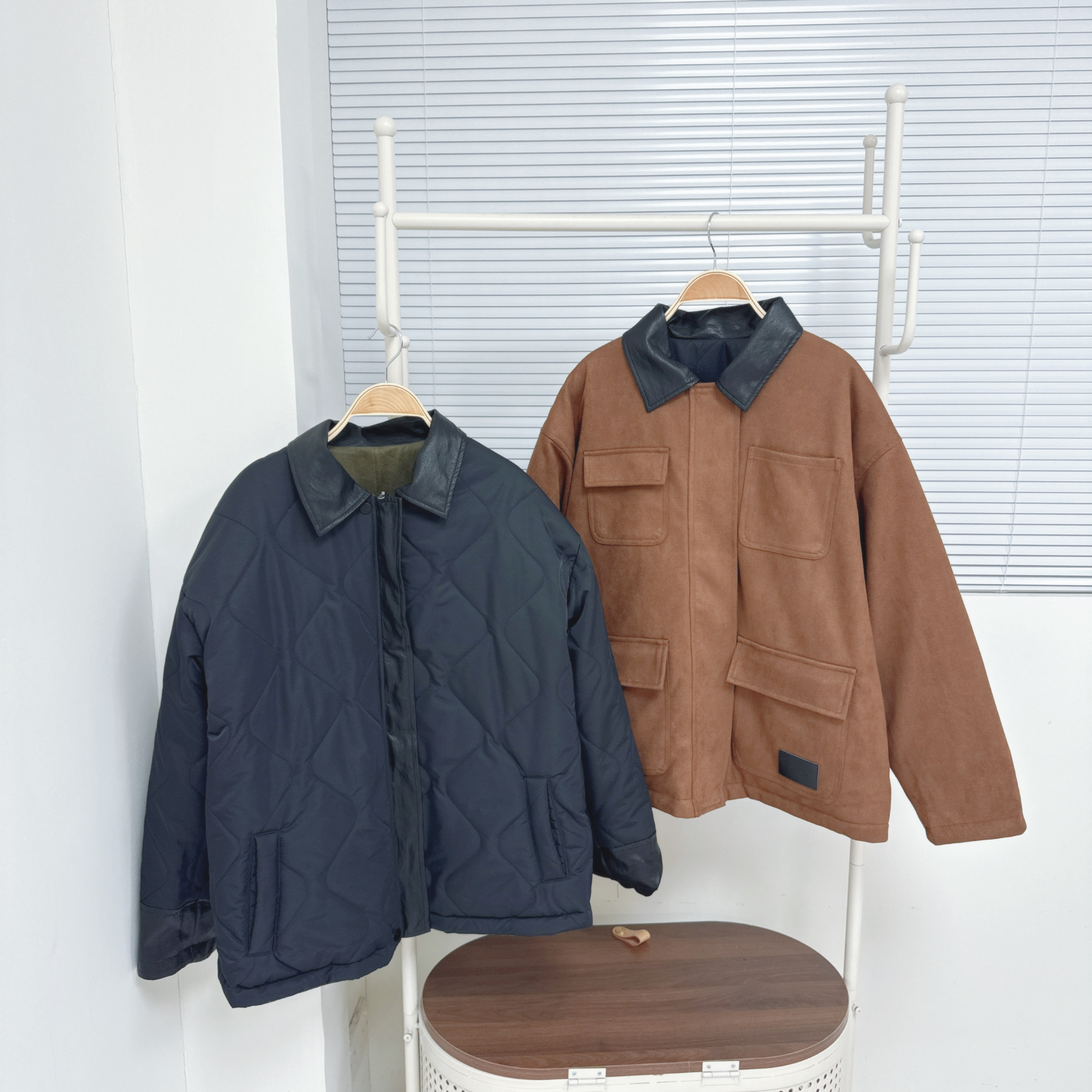 【自家制】壺蘆紋x麂皮雙面夾棉外套 (H15-H16)