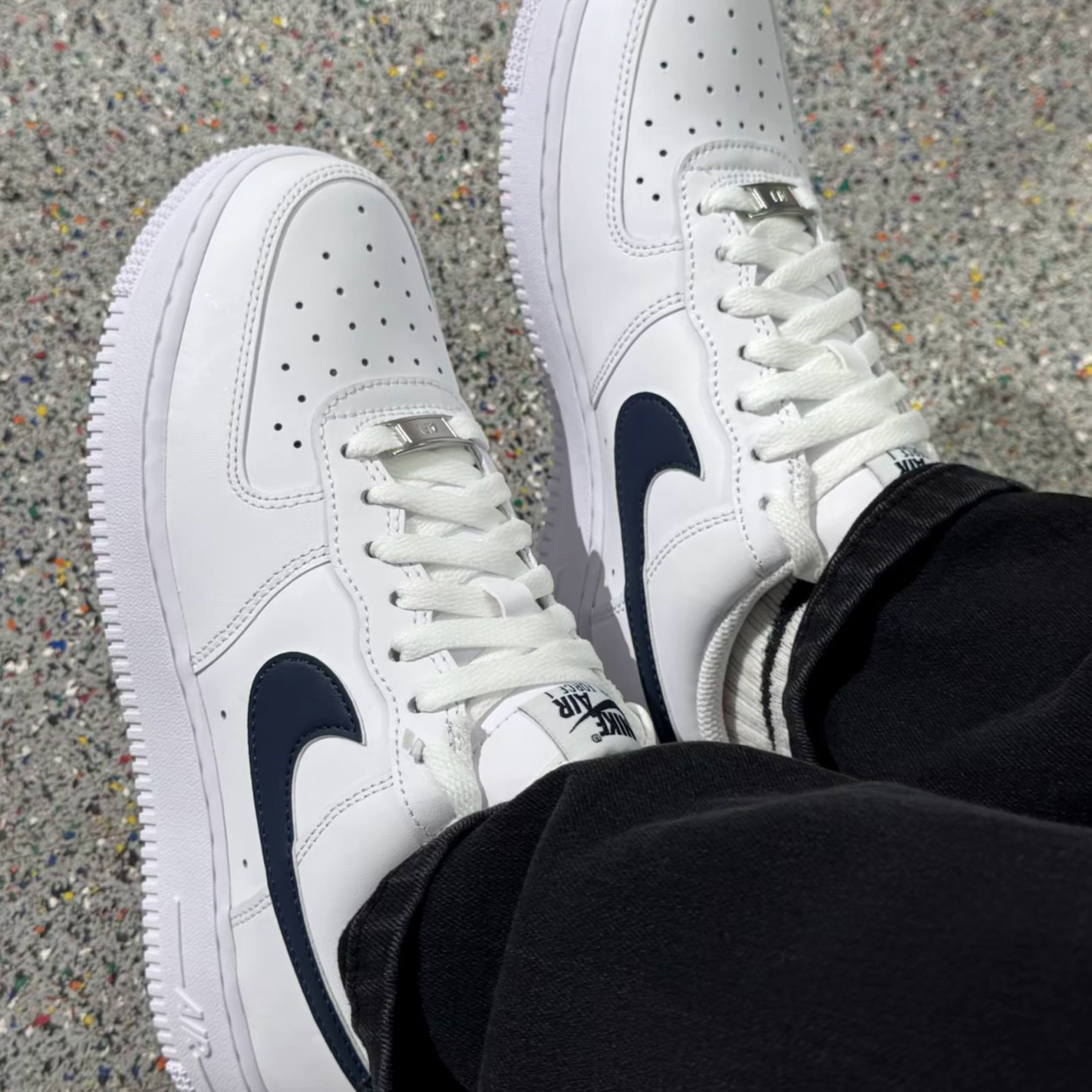 NIKE AIR FORCE 1 '07 男鞋 AF1 WAF1 白 深藍 皮革 低筒 休閒鞋 FJ4146-119