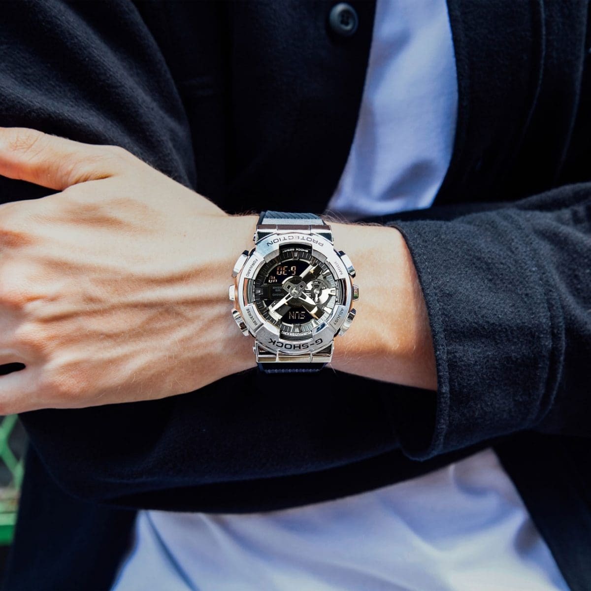 CASIO G-SHOCK 金屬 銀鋼 GM-110-1A