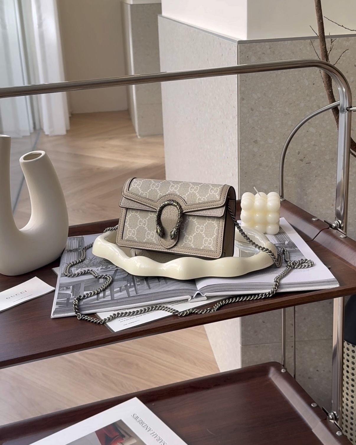 GUCCI｜DIONYSUS 超迷你酒神 米色老花