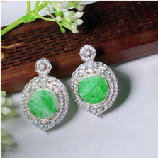 1218GZ29-翡翠GZ-銀鑲飄綠圓牌（C29）