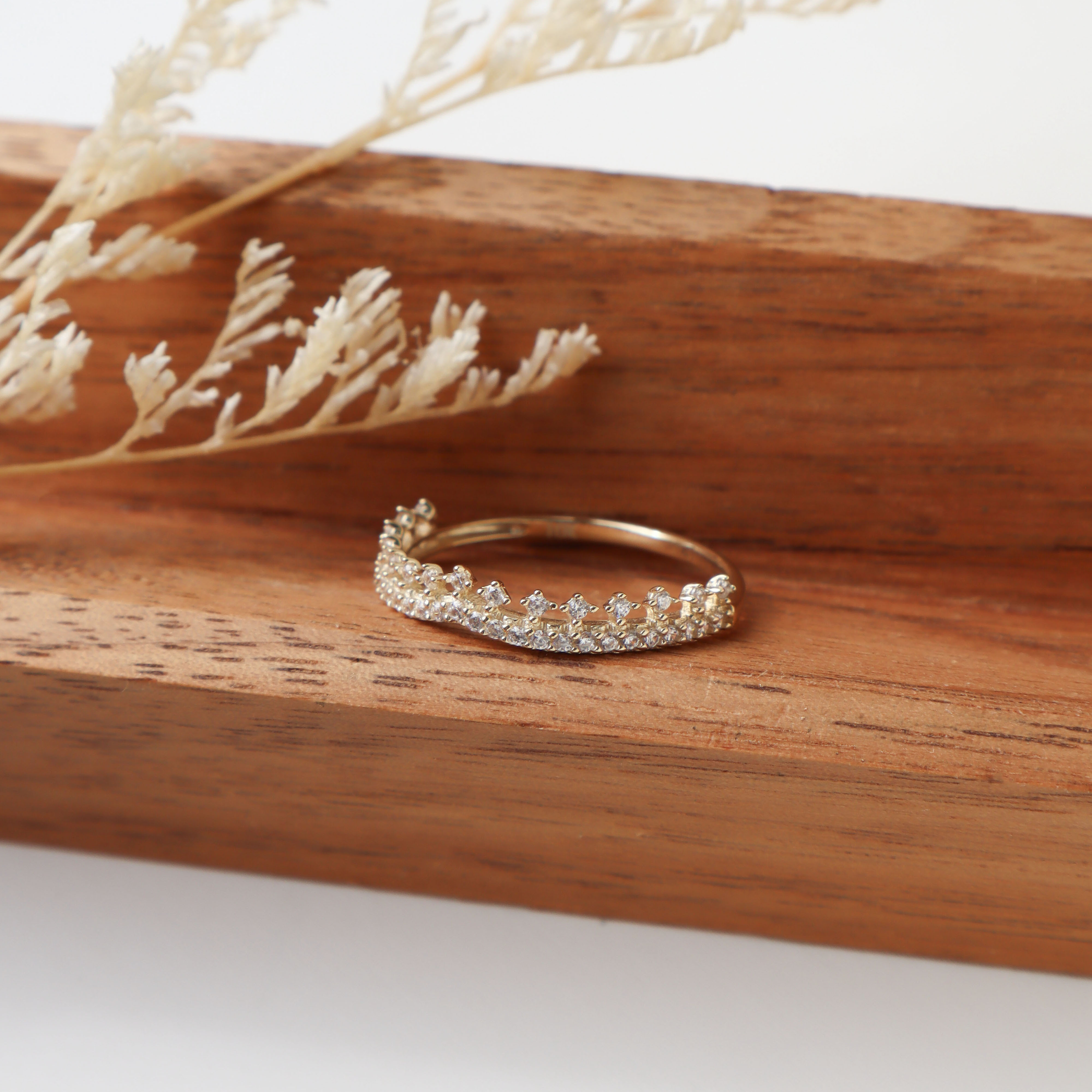 10K/柔光小皇冠戒指