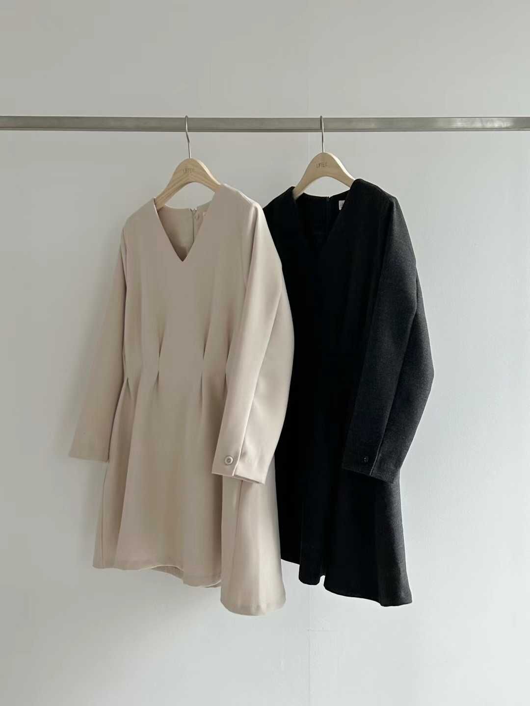 LY5329 壓摺收腰連身裙