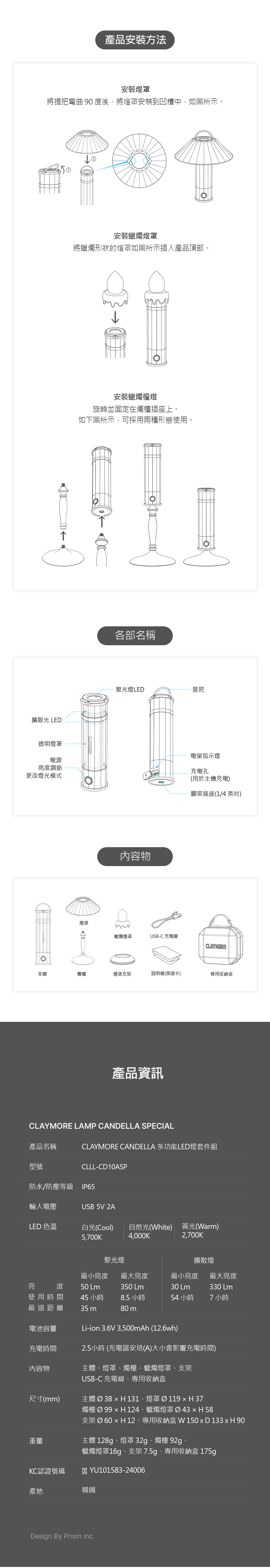 CLAYMORE CANDELLA 多功能LED燈套件組