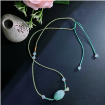 1218GZ34-翡翠GZ-翡翠雕花路路通項鍊（C34）